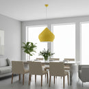 lampadario moderno industriale diametro 52 cm giallo per cucina e soggiorno
