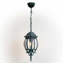 Lampadario a sospensione da esterno IP44 con lanterna in stile rustico nero verde