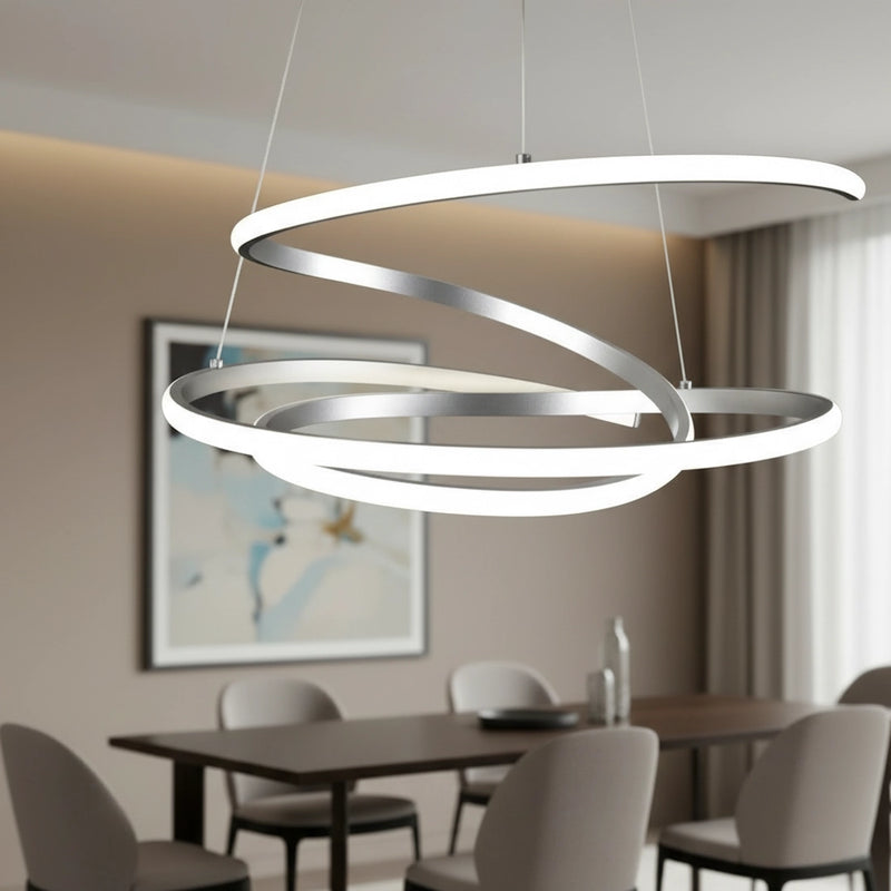 lampadario a sospensione design a spirale diametro 54 cm luce bianco naturale