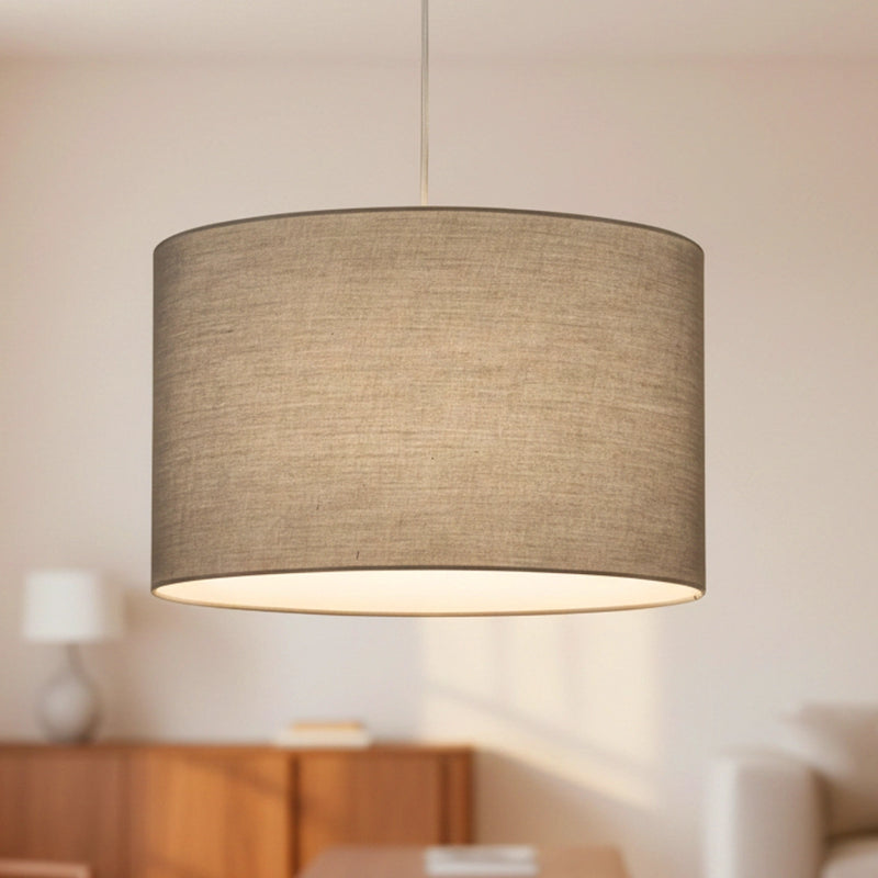 Lampadario in tessuto grigio per hotel agriturismi b&b camere e soggiorni moderni