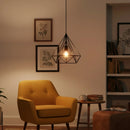 lampadario gabbia nero per cucina e loft in stile metropolitano