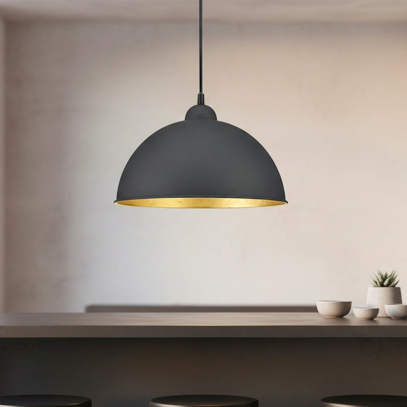 Lampadario stile Vintage Industriale in metallo nero per sistema di illuminazione su binario Duoline