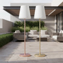 Lampade da esterno ricaricabili Lola Slim altezza 180 cm nei colori oro e rosa antico
