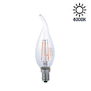 Lampadina LED E14 Colpo di Vento da 4W con filamento a vista, luce naturale 4000K