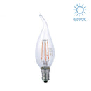 Lampadina LED E14 a fiamma ricurva in vetro trasparente, luce fredda 6500K