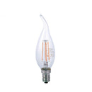 Lampadina LED E14 Colpo di Vento da 4W e 470 lumen, con filamenti a vista, vetro trasparente e forma a fiamma ricurva, disponibile in 2700K, 4000K e 6500K