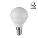 Lampadina LED E14 mini globo G45 da 520 lumen con luce naturale 4000K