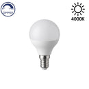 Lampadina LED attacco E14 forma a sfera 6W luce bianco naturale 4000K dimmerabile