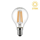 Lampadina LED E14 a Sfera G45 4W a Filamento in Vetro Trasparente – 2700K, 4000K o 6500K