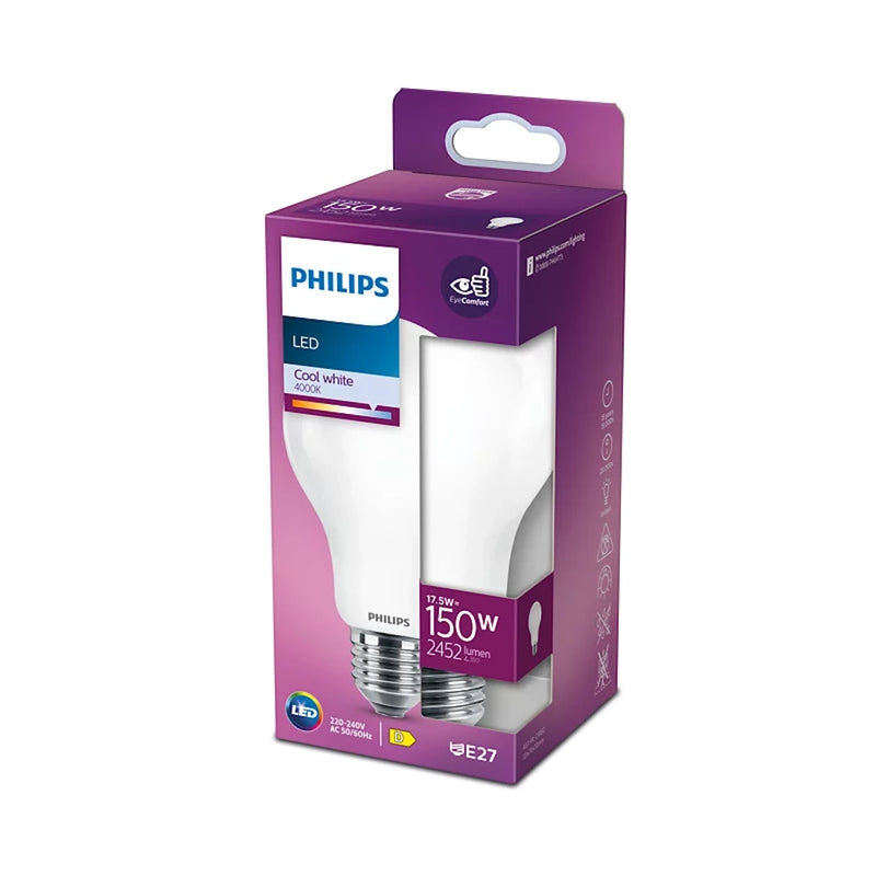 Lampadina Philips LED ad alta luminosità 17,5W resa 150W con luce a 360°