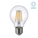 Lampadina LED E27 a filamento in vetro trasparente con luce fredda 6500K