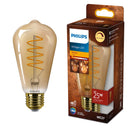Lampadina LED ST64 ambra a filamento a spirale decorativa vintage E27