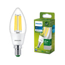 Lampadina LED Philips Ultra Efficient E14 oliva trasparente 2,3W 485 lumen 4000K Eye Comfort classe A durata 50.000 ore.