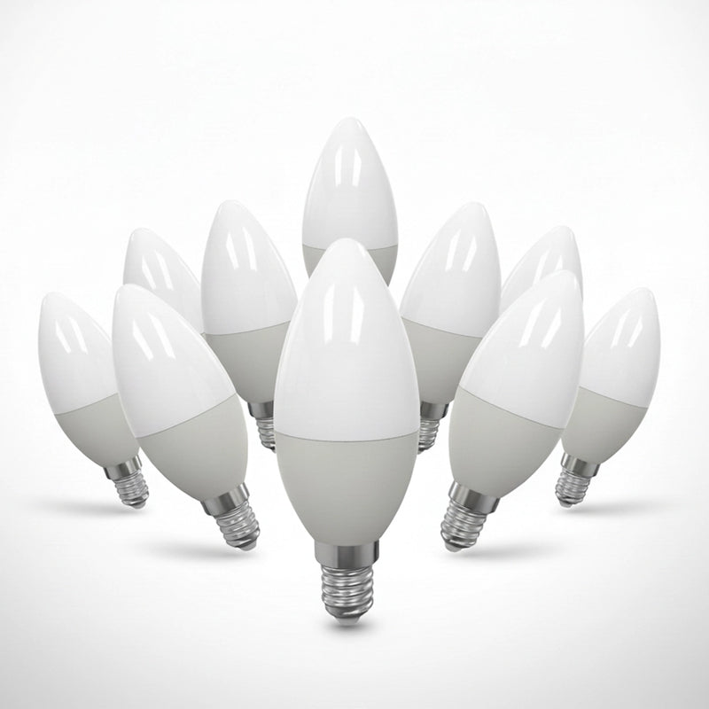 confezione 10 lampadine led e14 candela 3000k 4000k 6500k