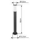 Lampioncino in acciaio antracite E27 IP44 altezza 80 cm

