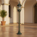 Lampioncino da giardino stile classico rustico modello Santiago nero verde 
