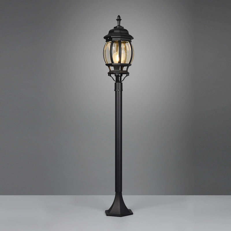 Lampione con palo nero da esterno IP44 per giardini parchi vialetti e spazi outdoor