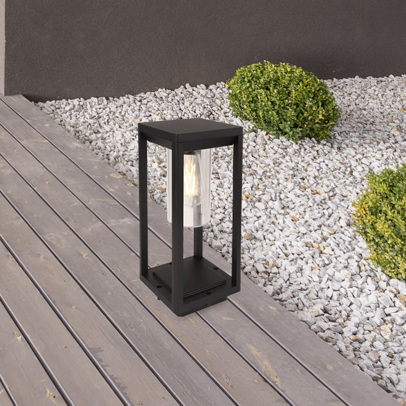 lampioncino Candela nero moderno H35 cm IP44 per giardino