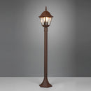 Lampioncino segnapassi da giardino altezza 1 metro lanterna quadrata finitura corten ruggine