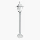 Lampioncino da esterno con lanterna classica quadrata in alluminio bianco e vetri trasparenti IP44