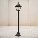 Lampione Roma da esterno altezza 104 cm con lanterrna classica quadrata in alluminio nero