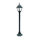 Lampioncino da esterno stile classico con lanterna quadrata in alluminio nero e vetri trasparenti IP44