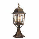 lampioncino ip44 con portalampada e27 lampadina non inclusa struttura in alluminio e vetri chiari per giardino e vialetto