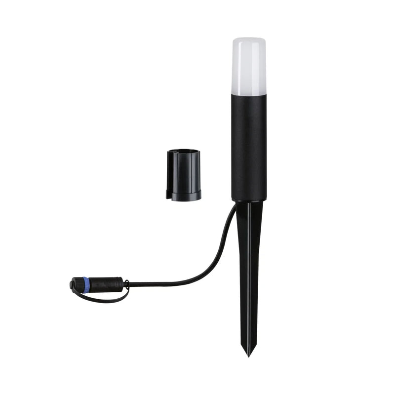 lampioncino LED Flarea Plug & Shine IP65 3000K nero in metallo per vialetti e ingressi