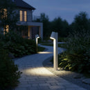 lampioncino moderno sintesi da giardino in metallo bianco con led integrato 6w altezza 62,5 cm