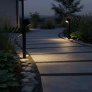 lampioncino moderno sintesi da giardino in metallo nero con led integrato 6w altezza 62,5 cm