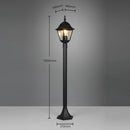 lampioncino nero da giardino e vialetti ip44 altezza 100cm con lanterna classica 