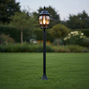 Lampioncino nero da esterno IP44 con lanterna nera classica tonda per giardino