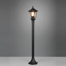 lampione classico con lanterna esagonale stile tradizionale in alluminio nero altezza 100cm