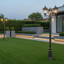 lampione classico altezza 240 cm per illuminare vialetto giardino e ingresso con tre luci
