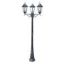 lampione da esterno heritage 3 luci classico nero antichizzato ip44 218 cm