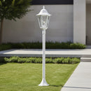lampione da esterno heritage lanterna classica bianco opaco e27 ip44 120 cm