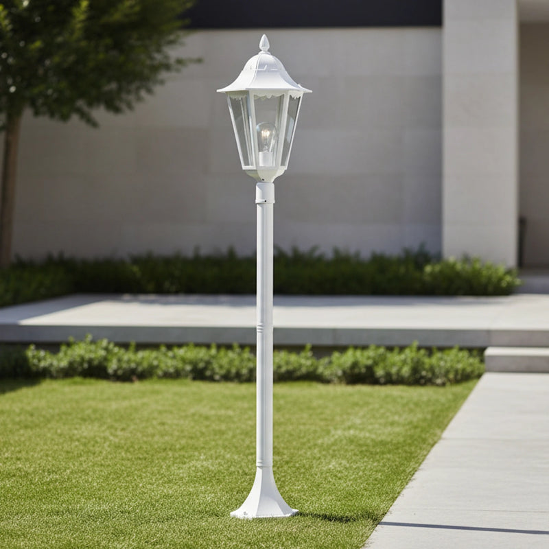 lampione da esterno heritage lanterna classica bianco opaco e27 ip44 120 cm