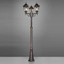 lampione da esterno ip44 con 3 lanterne classiche nero effetto antichizzato oro