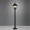 lampione classico con lanterna in alluminio nero e vetri trasparenti livenza di trio lighting