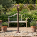 Lampioncino con lampada esagonale stile rustico corten ruggine IP44 in giardino 