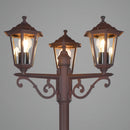 Pienza 405660324 Lampione da giardino con 3 lanterne esagonali ruggine antichizzata.