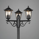 Pienza 40566033 Lampione da giardino con 3 lanterne esagonali nere classiche.