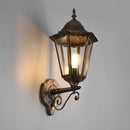 Lanterna da parete Brianza E27 nera oro 51 cm stile italiano