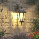 applique da esterno brianza lanterna esagonale in alluminio nero con oro antichizzato
