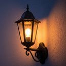 lampada parete esterna esagonale in alluminio e vetro con attacco e27 non inclusa