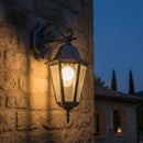 lampada parete esterna esagonale in alluminio e vetro con attacco e27 non inclusa