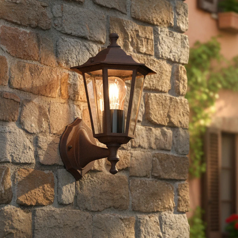 Pienza Lanterna da parete ruggine antichizzata E27 51 cm per ingressi e terrazzi