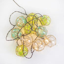 catena luminosa vintage da esterno coperto con 10 sfere