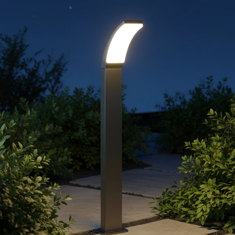 Paletto LED da esterno Arcus da 100 cm 12W 4000K antracite con design curvo per ingressi e vialetti