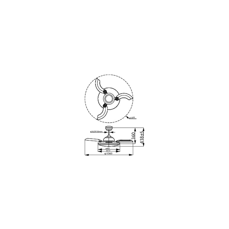 Philips Bliss ventilatore LED nero per soggiorni e camere moderne